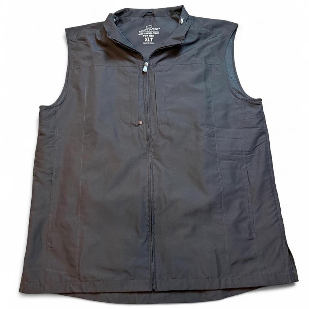 SCOTTeVEST RFID Travel Vest Black men's XLT Utility Tec Full Zip